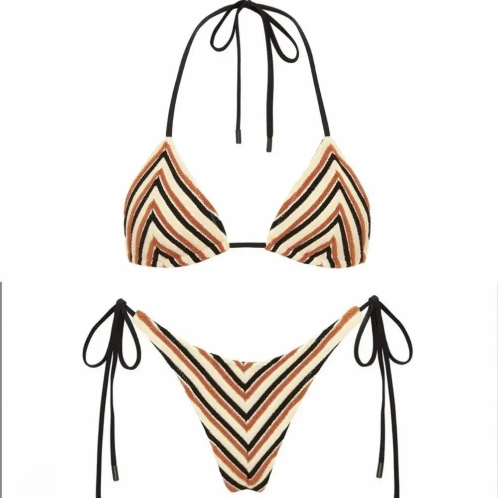 Triangl Swimwear Vinca Sapho Terry Toweling Bikini Size Small